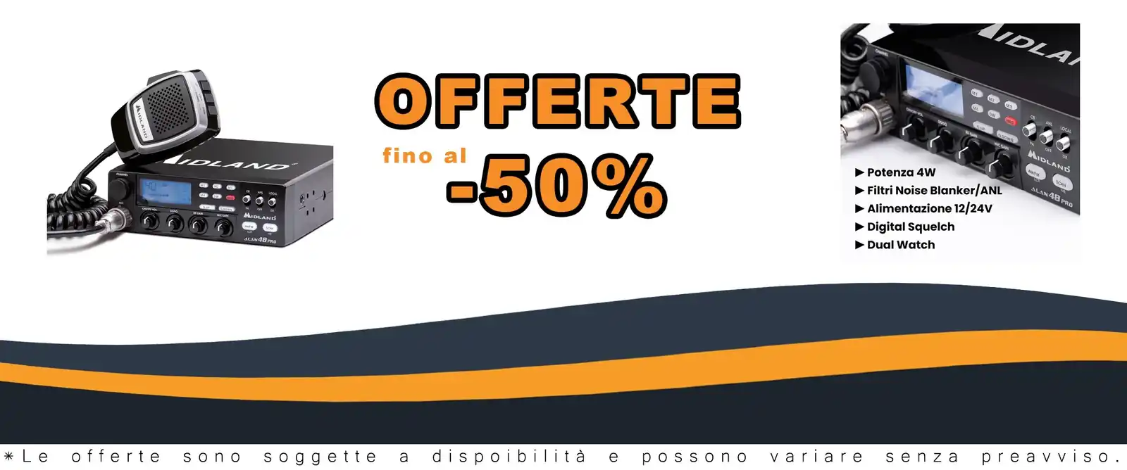 Radiocomando Alan 48 PRO CB multibanda 1W-4W LCD
