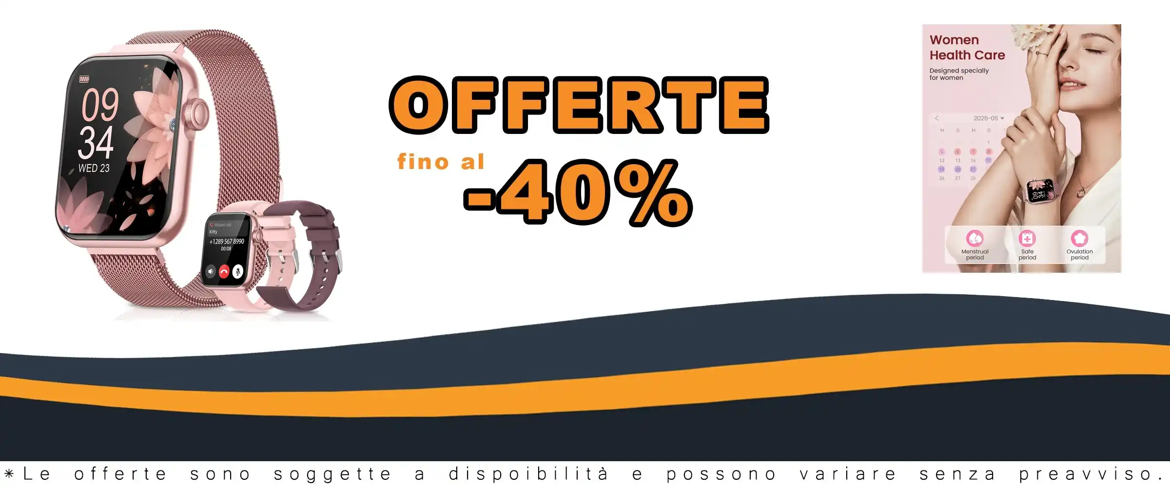 Cuffie Smart per Donna con Chiamate Bluetooth, monitoraggio SpO2 e ritmo cardiaco